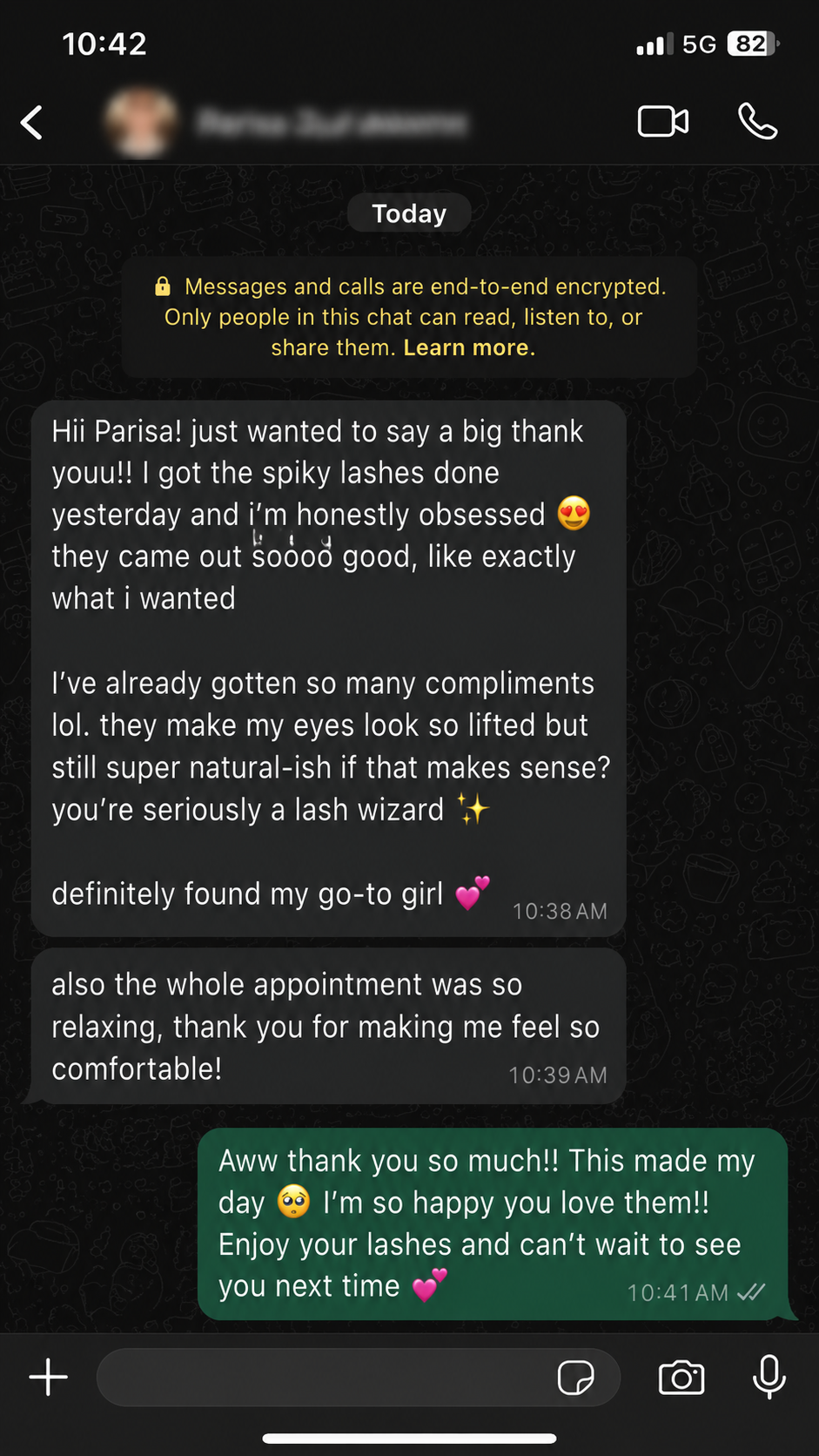 Five-star client review for PB Lashes Toronto (1 of 10)